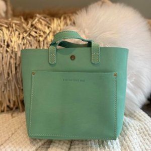 Portland Leather Goods Mint Mini Zip CB Tote NWOT